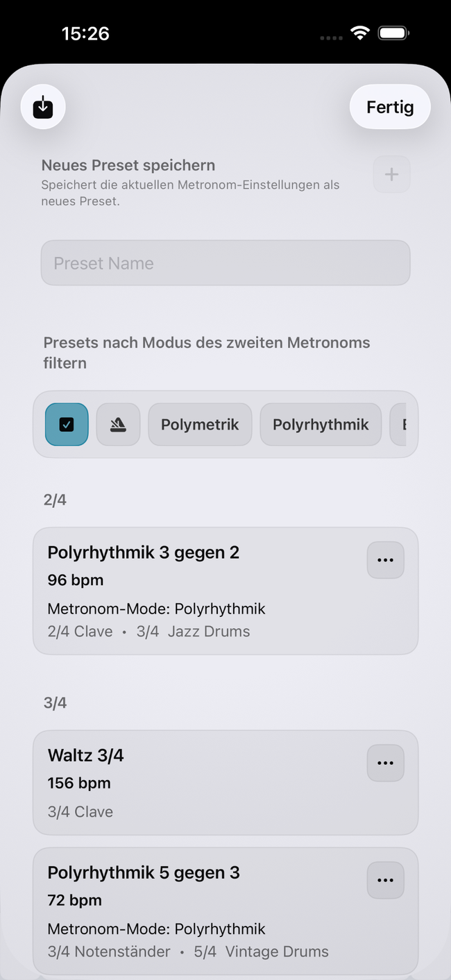 Preset-Bibliothek