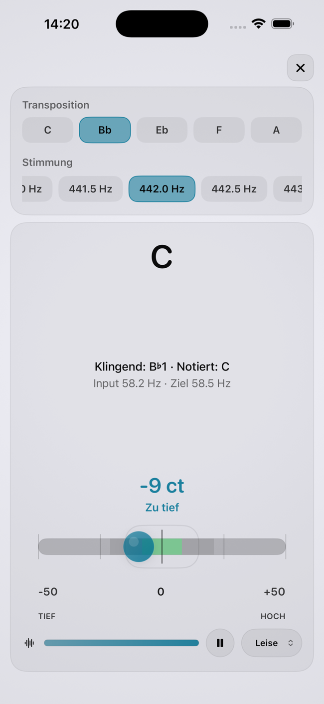 Stimmgerät in iPracticeMax